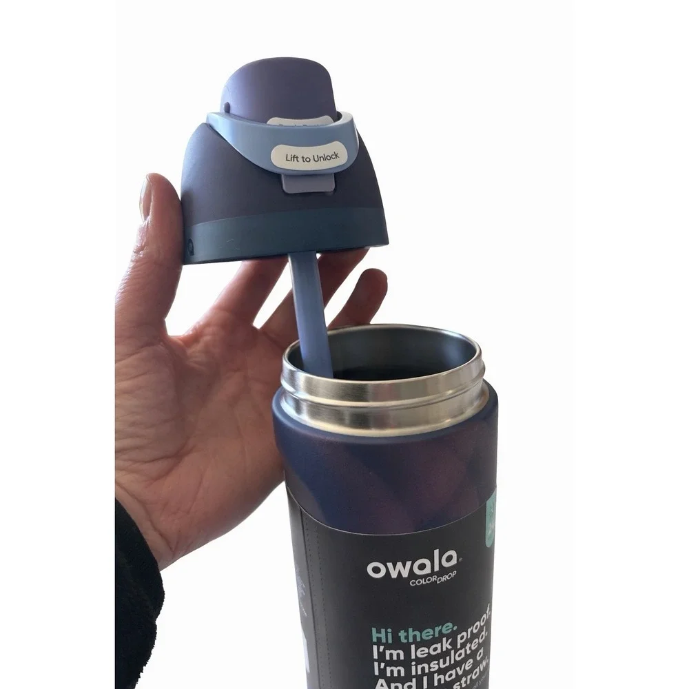 Owala FreeSip 24oz Water Bottle Arctic Storm Color Drop NEW Leak Proof Insulated - Picture 4 of 6